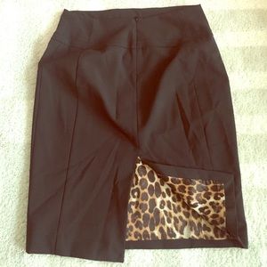 Leopard Print Lined High Waist Pencil Skirt
