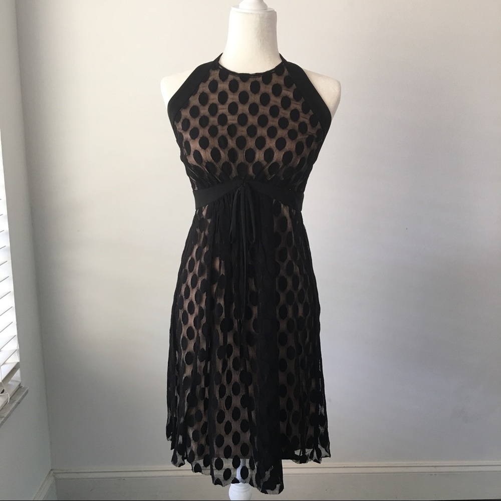 Maggie London black lace halter dress