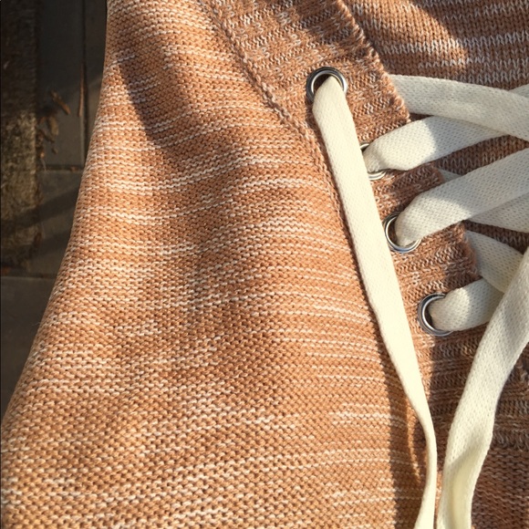 Peach Lace Up Sweater! - Picture 2 of 4
