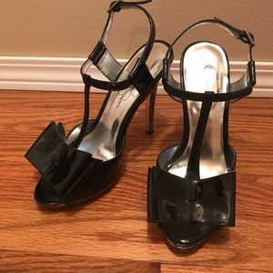 Jessica Simpson metallic heals