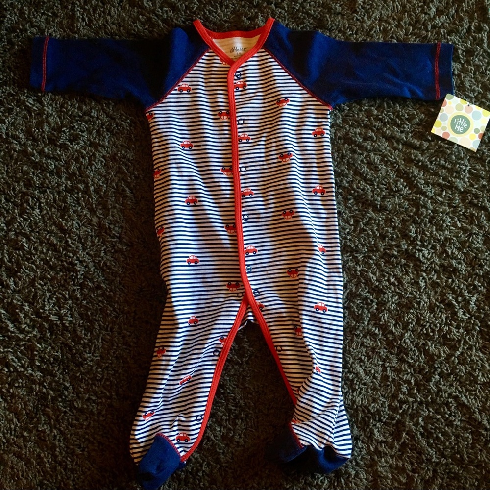 Red, white and navy blue baby boy pajamas