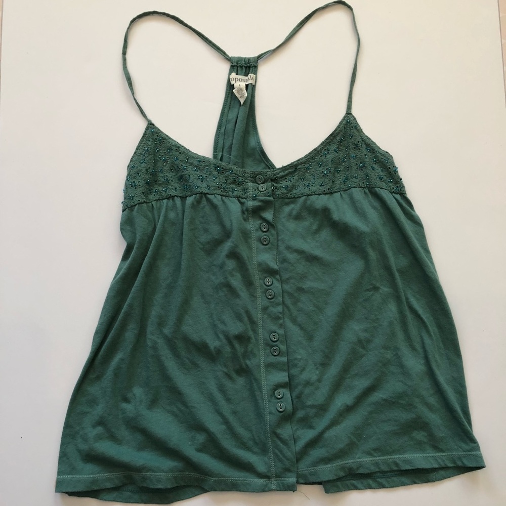 Green Sparkly racer back with sparkles