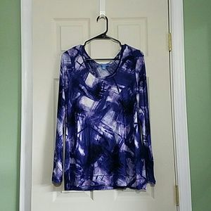 NWOT Simply Vera Wang purple print tee size XL