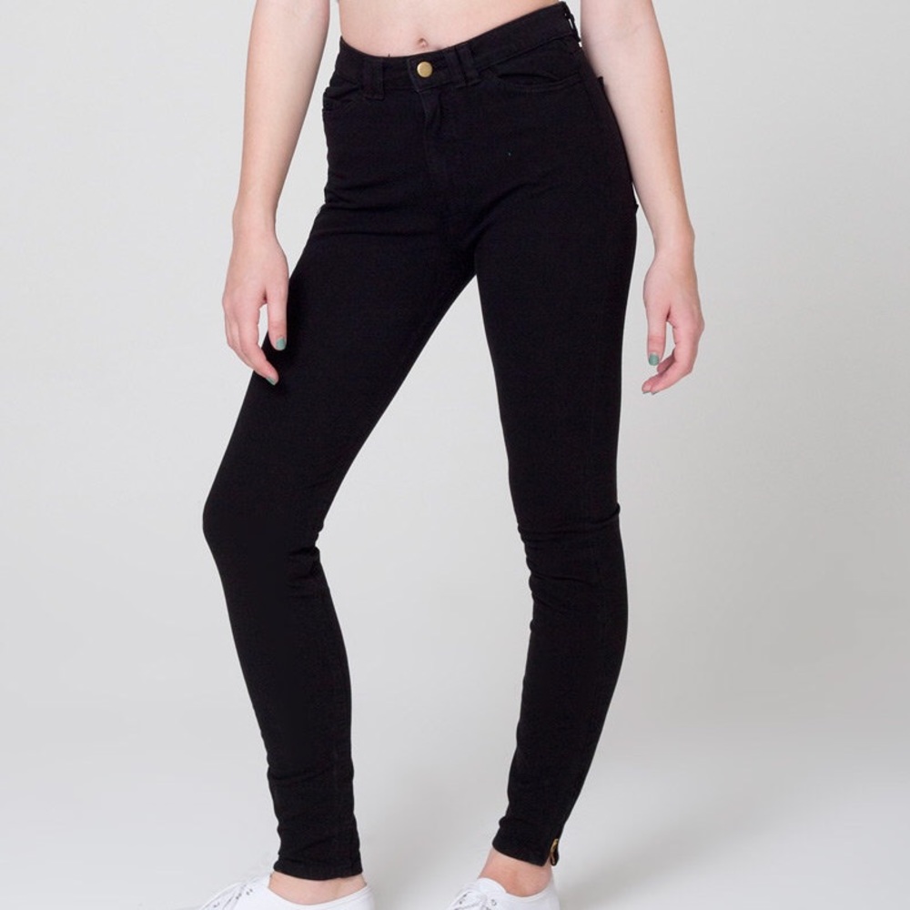American Apparel Grey high waisted skinny jeans
