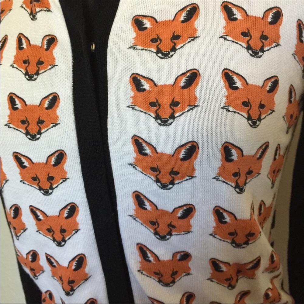 EUC Frock Shop Fox Cardigan Size Medium - Picture 3 of 4