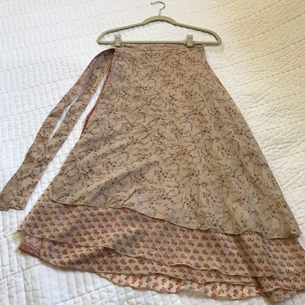 Silk maxi wrap skirt