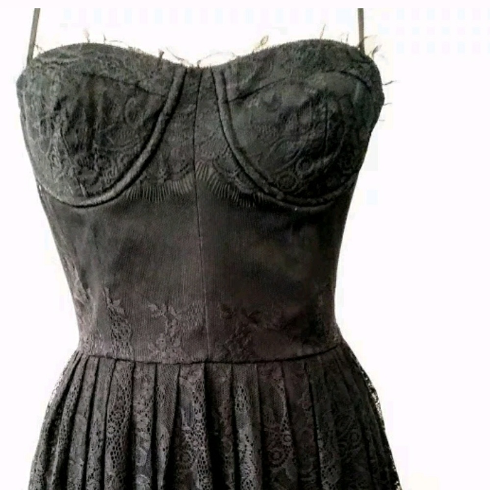 Forever 21 Black Tulle & Lace Bustier Dress