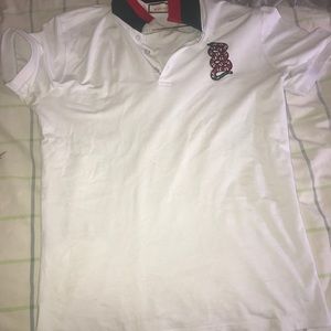 White Gucci polo shirt medium