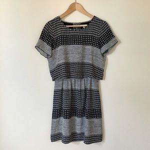 Madewell silk two-piece dress in hashtag stripe