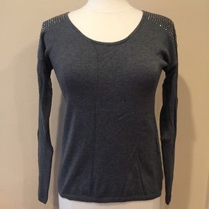 Size small gray Express sweater with sparkly studs