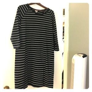 Target merona black white stripe knit dress - XXL