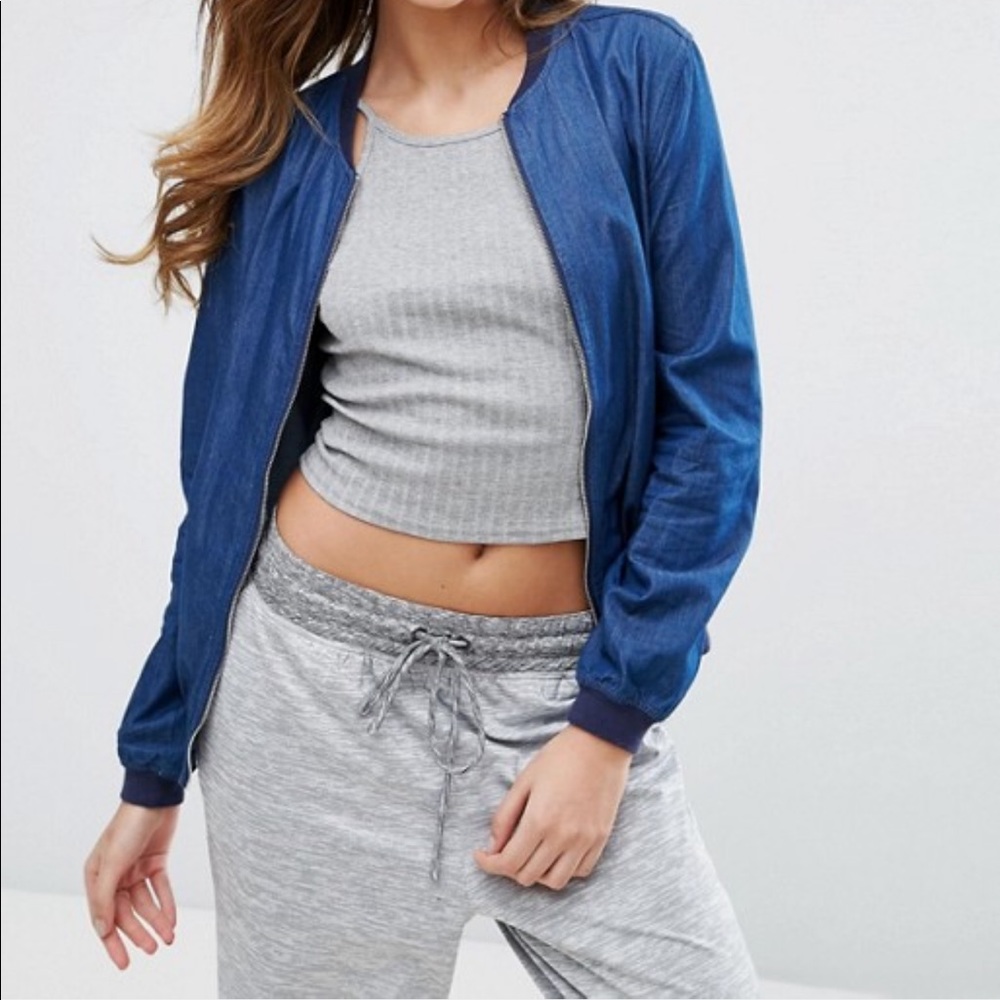 Misguided Denim Bomber Jacket