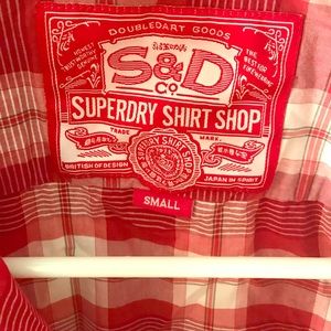 Super dry Shirt Shop plaid shirt red.