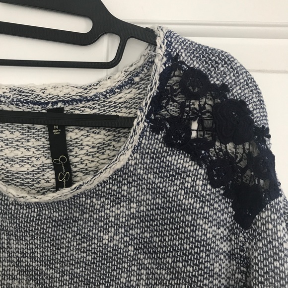 Jessica Simpson blue & white sweater - Picture 2 of 5