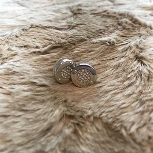 Michael Kors Pavé Logo Stud Earrings