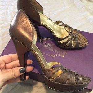 Hale Bob Bronze Heels