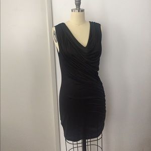 LaROK black draped dress
