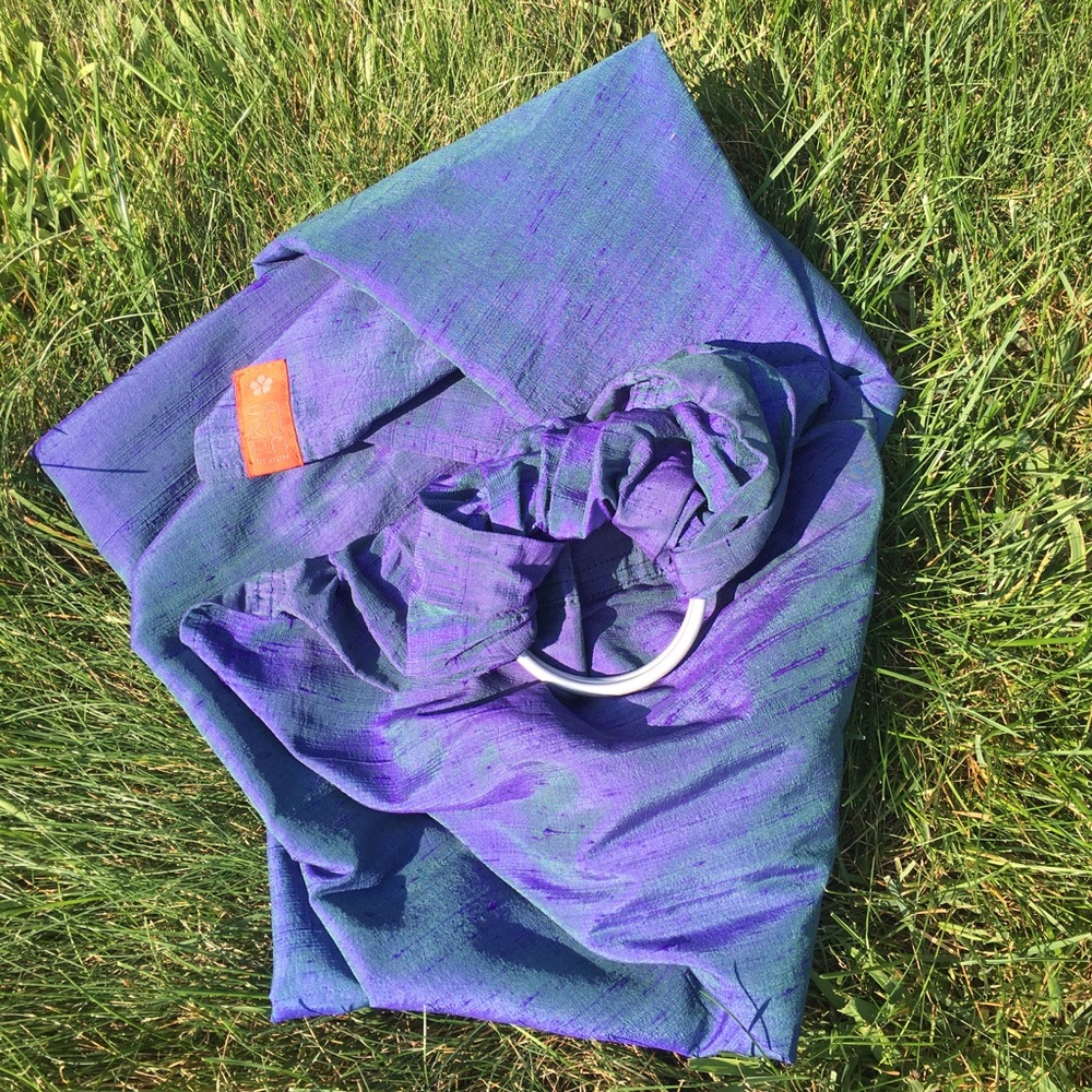 Dupioni silk Sakura Bloom ringsling in Cayman