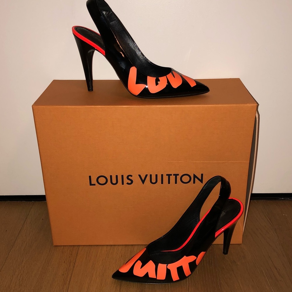 Louis Vuitton Graffiti Slingback Heels 39 - Picture 1 of 7
