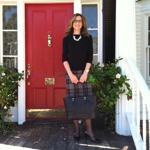 Talbots Wool Plaid Pencil Skirt