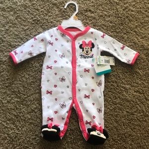 Disney baby Minnie zip up footies size: newborn