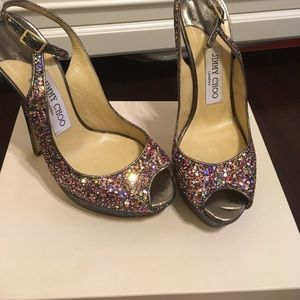 Jimmy Choo course glitter heels