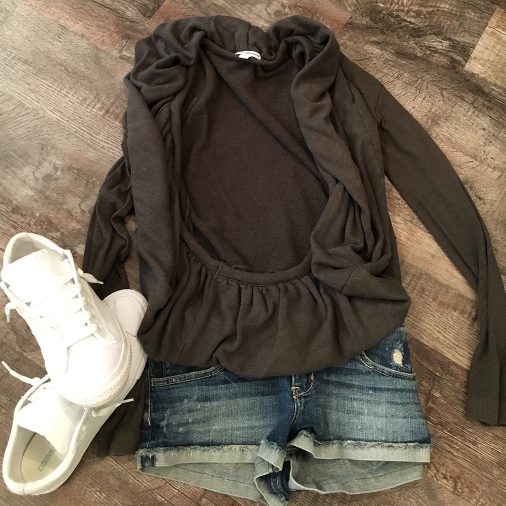 James Perse Olive Bolero Shrug Cardigan