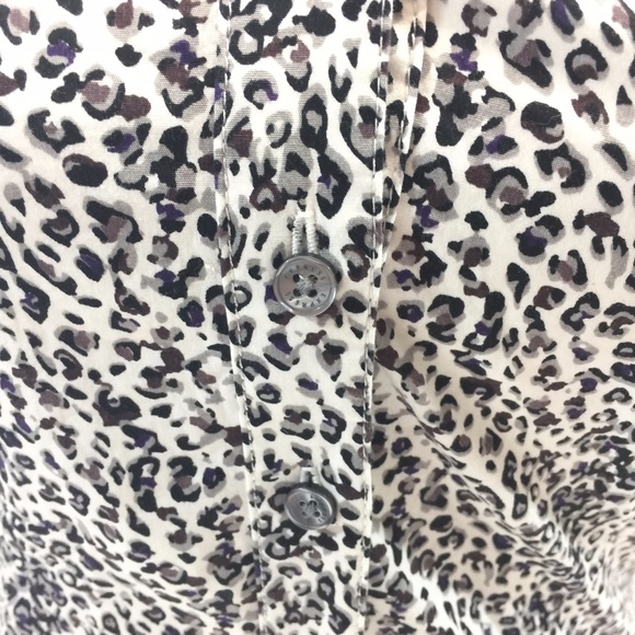 EXPRESS DESIGN STUDIO V NECK CHEETAH PRINT BLOUSE - Picture 3 of 7