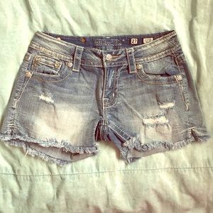 Miss Me light wash shorts