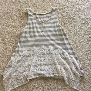 Light gray and tan tank