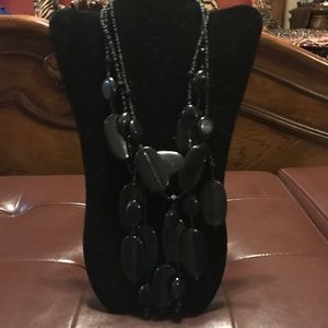 Multi layered black Chicos necklace
