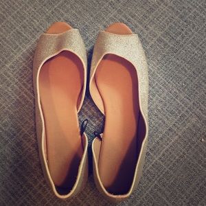 Gold flats wedding shoes