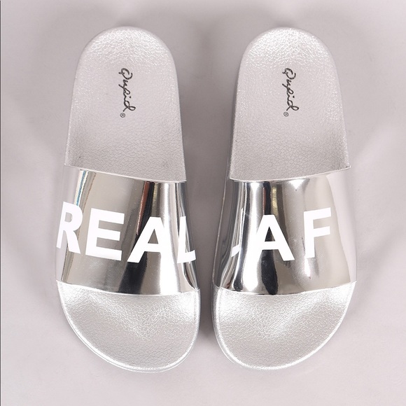 real silver sandals