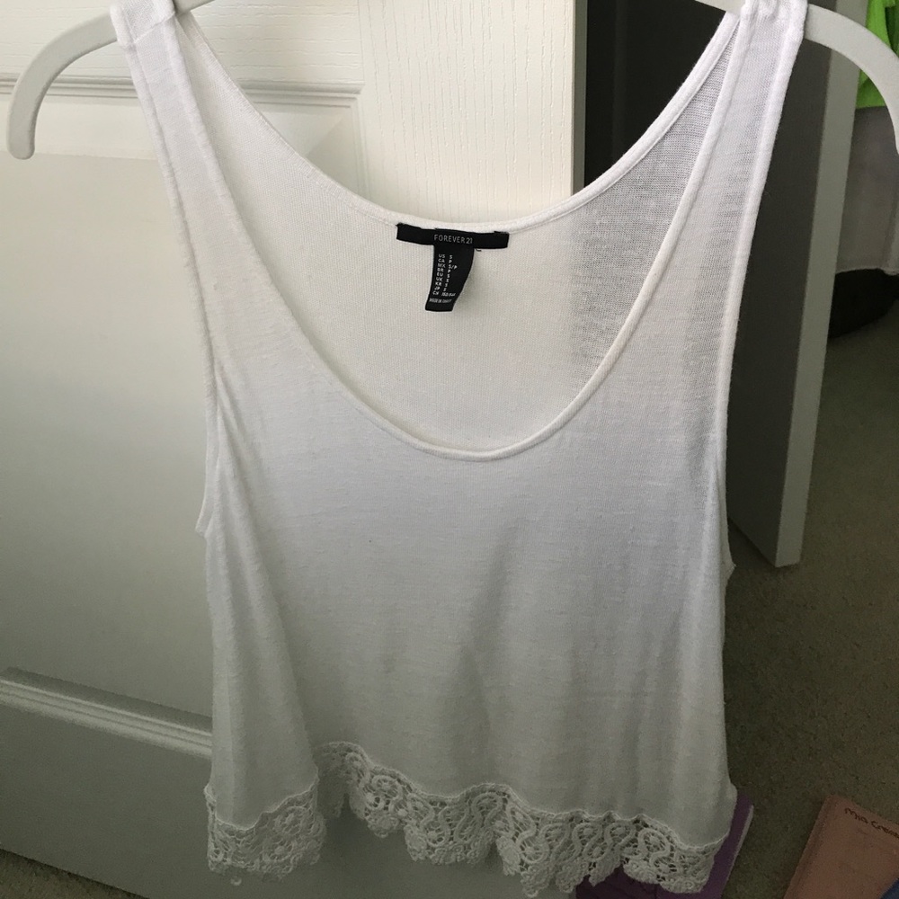White Tank with Lace from Forever 21