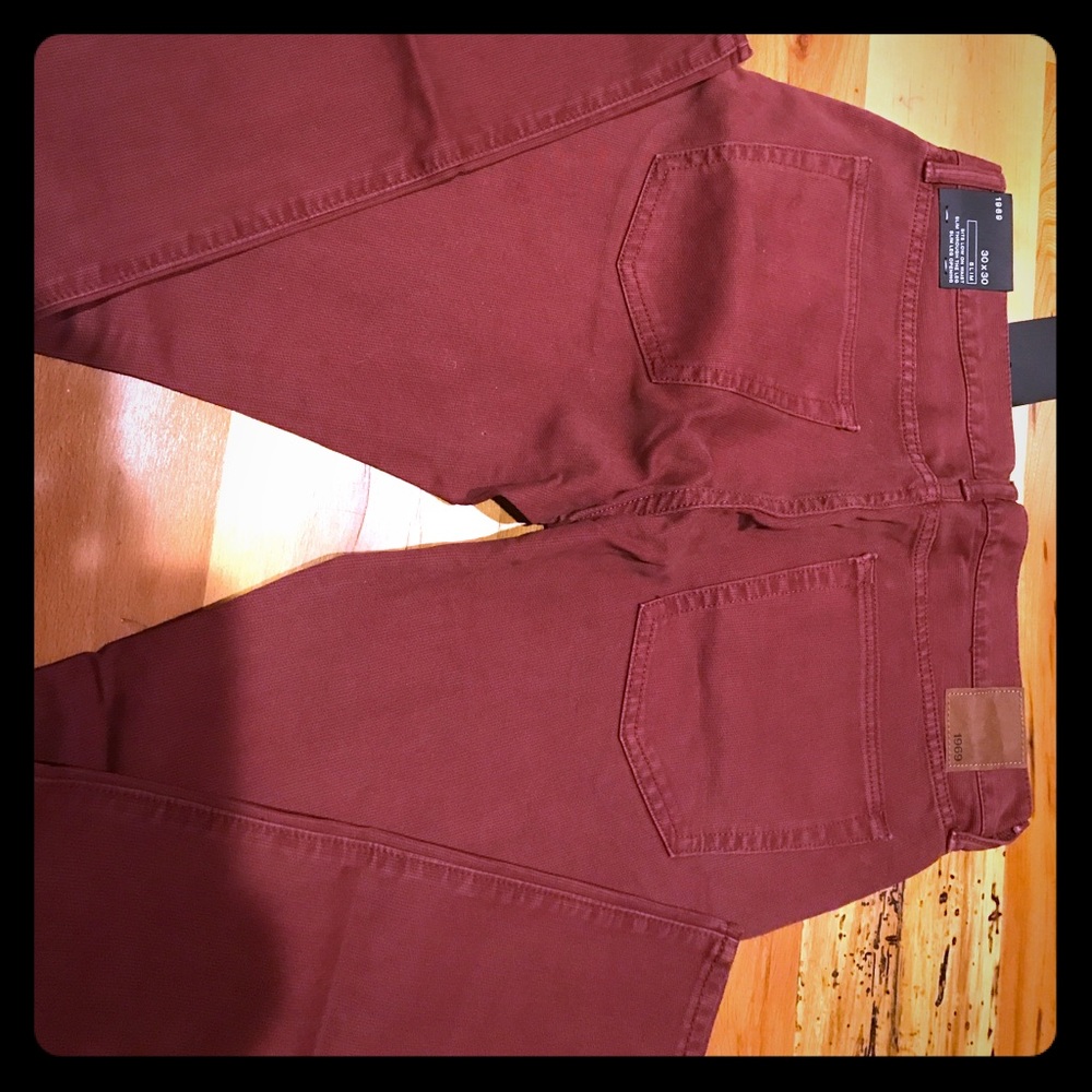 NWT Gap Slim Pants Jeans Burgandy