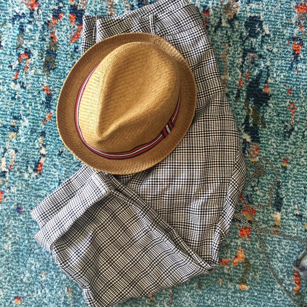 Straw fedora hat