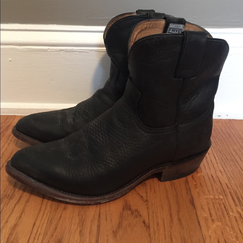 Frye Billy Short Boots, Black leather, sz 9