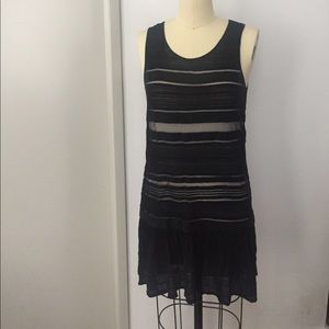 Theory black cotton/nylon dress