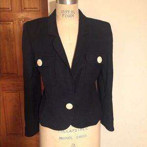 Valentino vintage navy blue linen jacket.