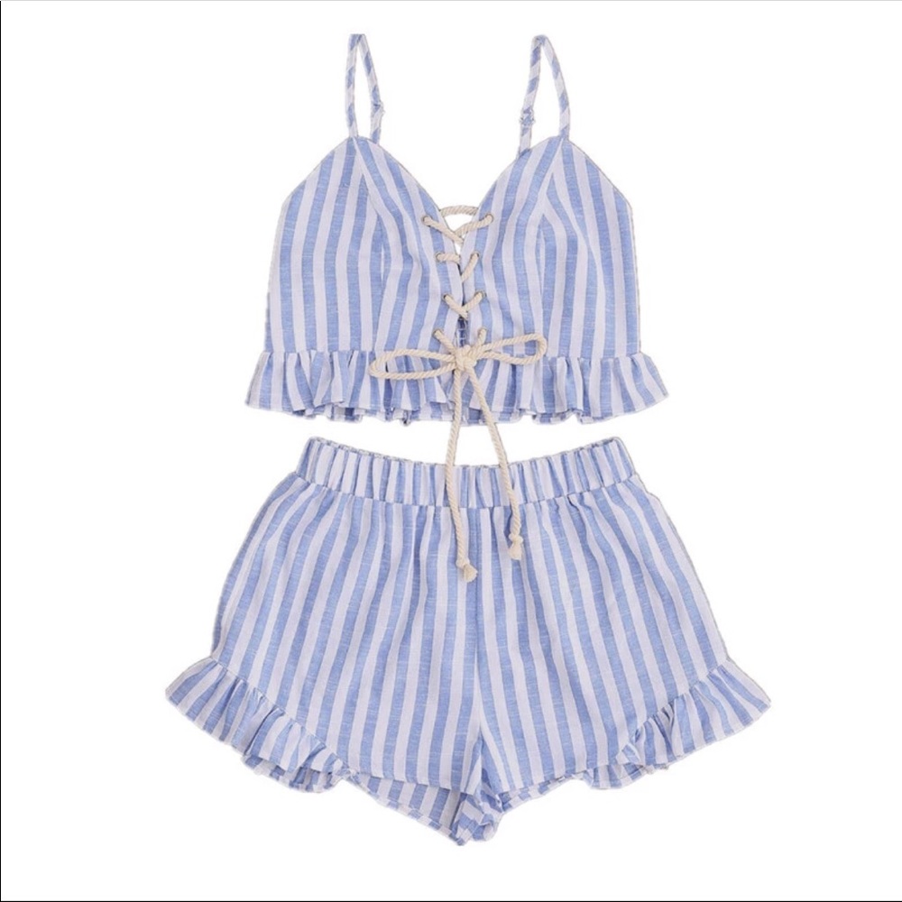 SOLD Striped women’s matching set