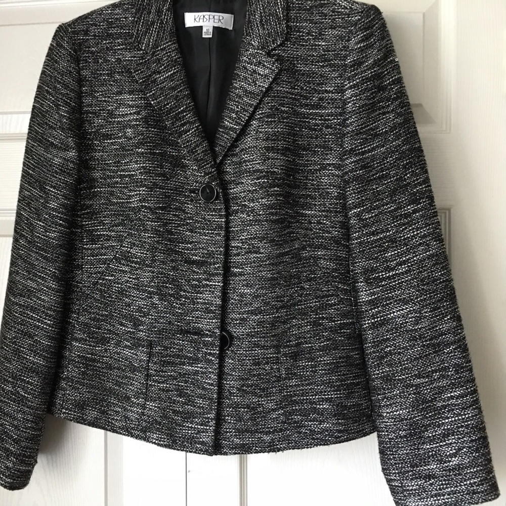 Black and gray tweed jacket- never worn