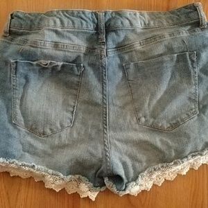 High Raise Shorts with Lace Detail