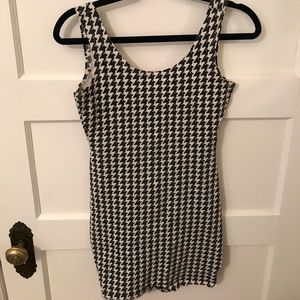 Black and white spandex dress