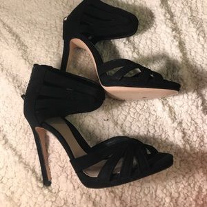 Zara black velvet heels