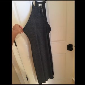 Knee length high neck fitted dress