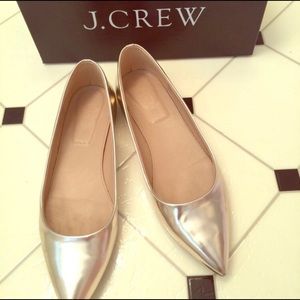 J. Crew metallic flats