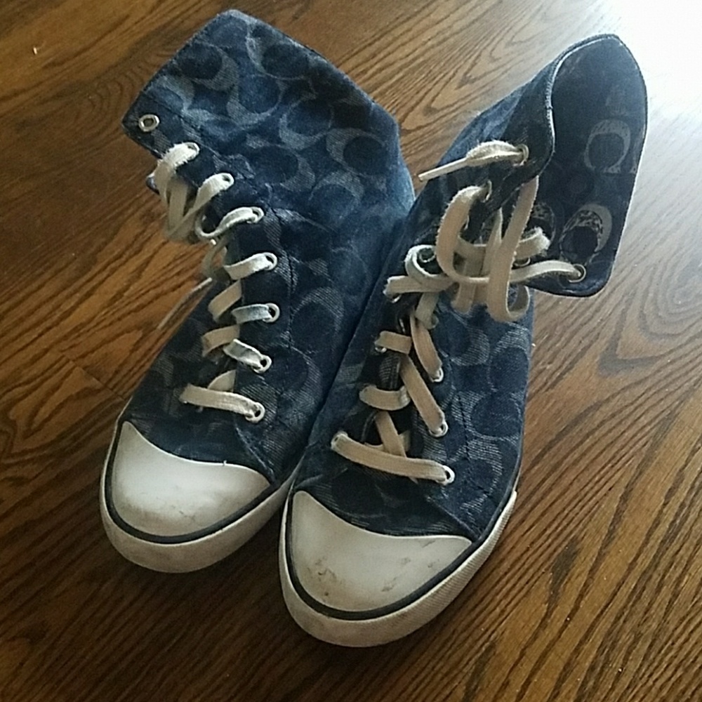 EUC Coach navy hi-tops