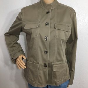 Chico's Khaki Structured Jacket