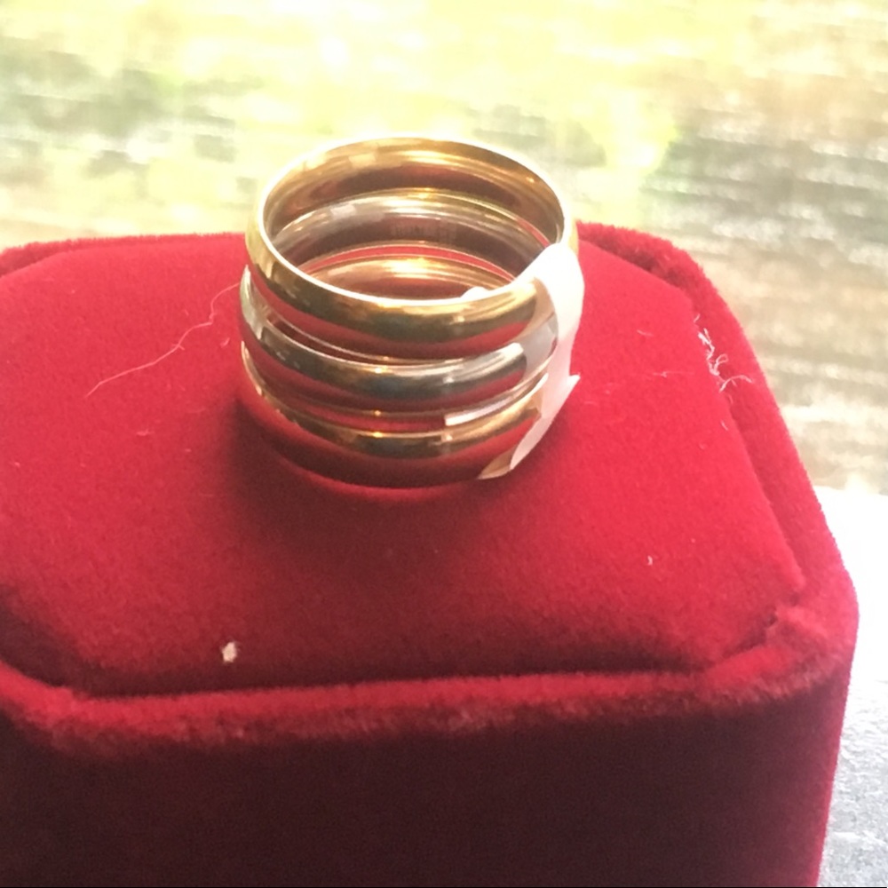 Tri-Colored Stainless Steel SET Classic 6mm Bands - Picture 8 of 8