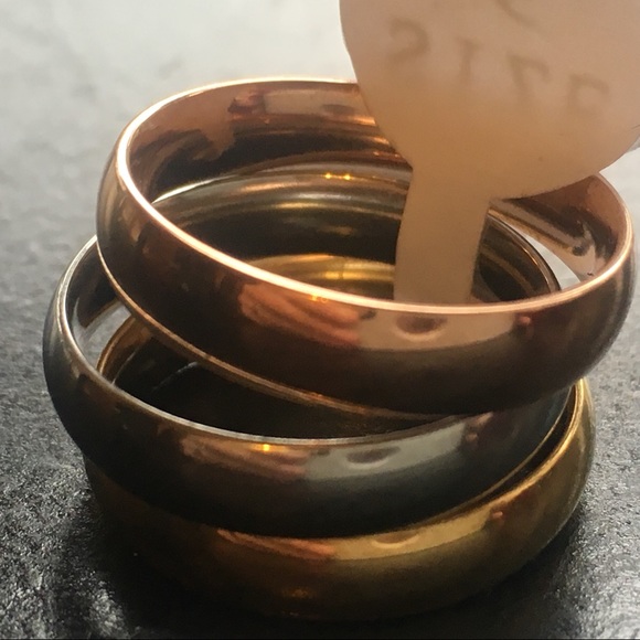 Tri-Colored Stainless Steel SET Classic 6mm Bands - Picture 6 of 8